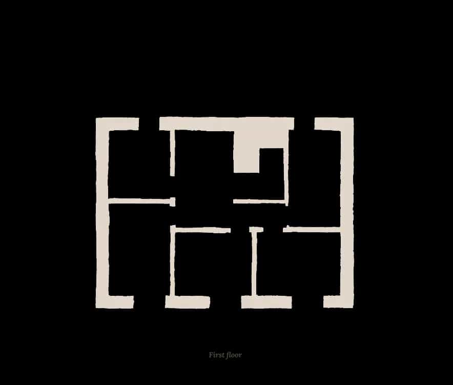 Floor plan for the first floor of the cottage