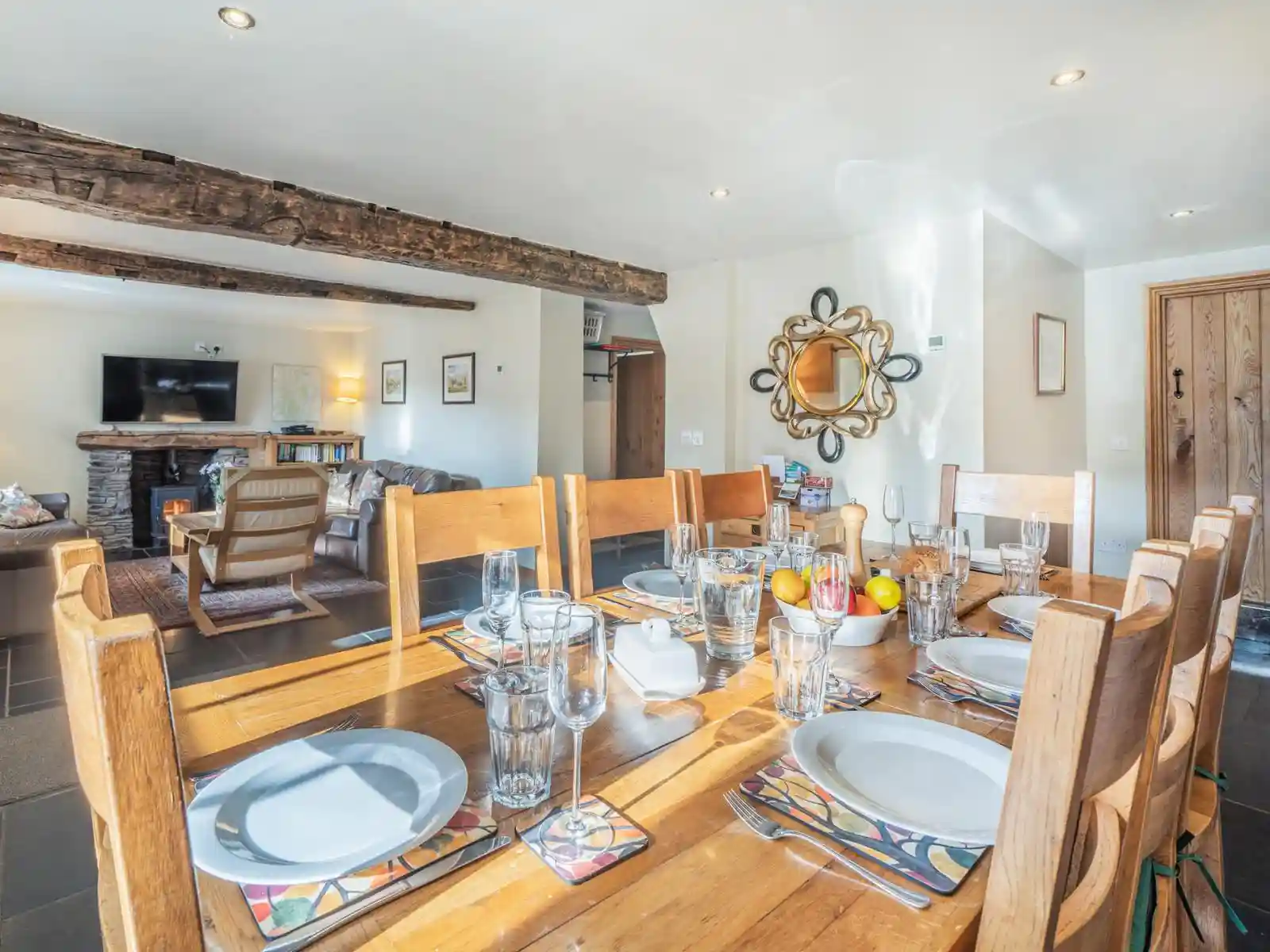 Looking back from the dining area towards the open plan lounge